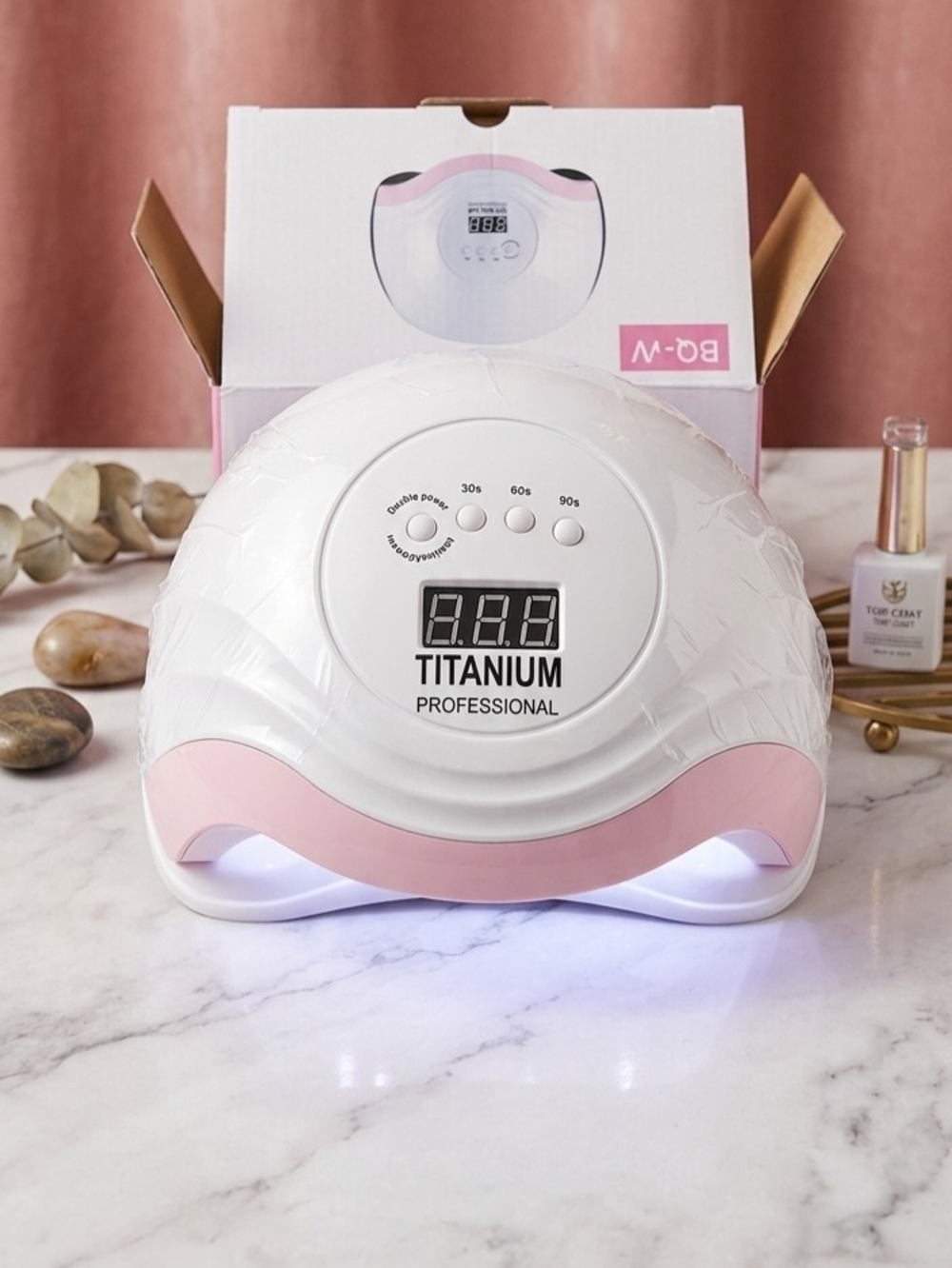 Titanium Professional UV/LED Nail Lamp in White & Light Pink